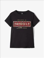 T-SHIRT K/M BLACK BELIEVE YOURSELF GIRL NAME IT