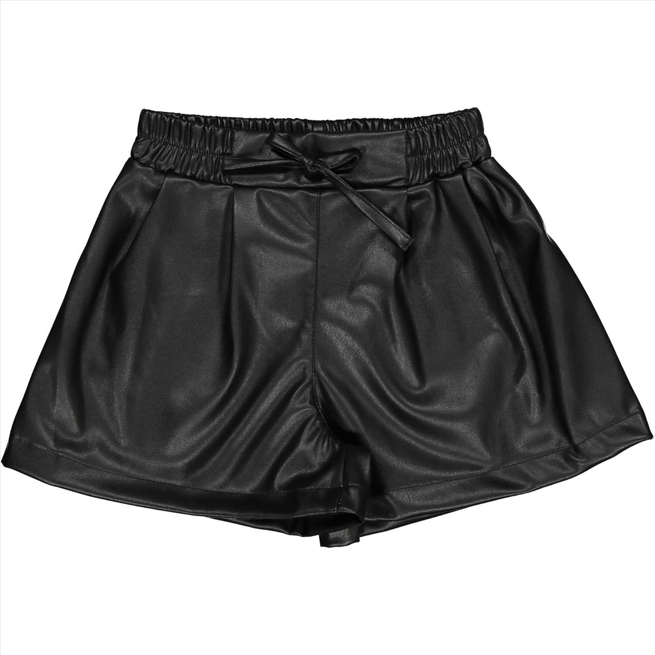SHORTS FAUX LEATHER BLACK GIRL TRYBEYOND S6-16