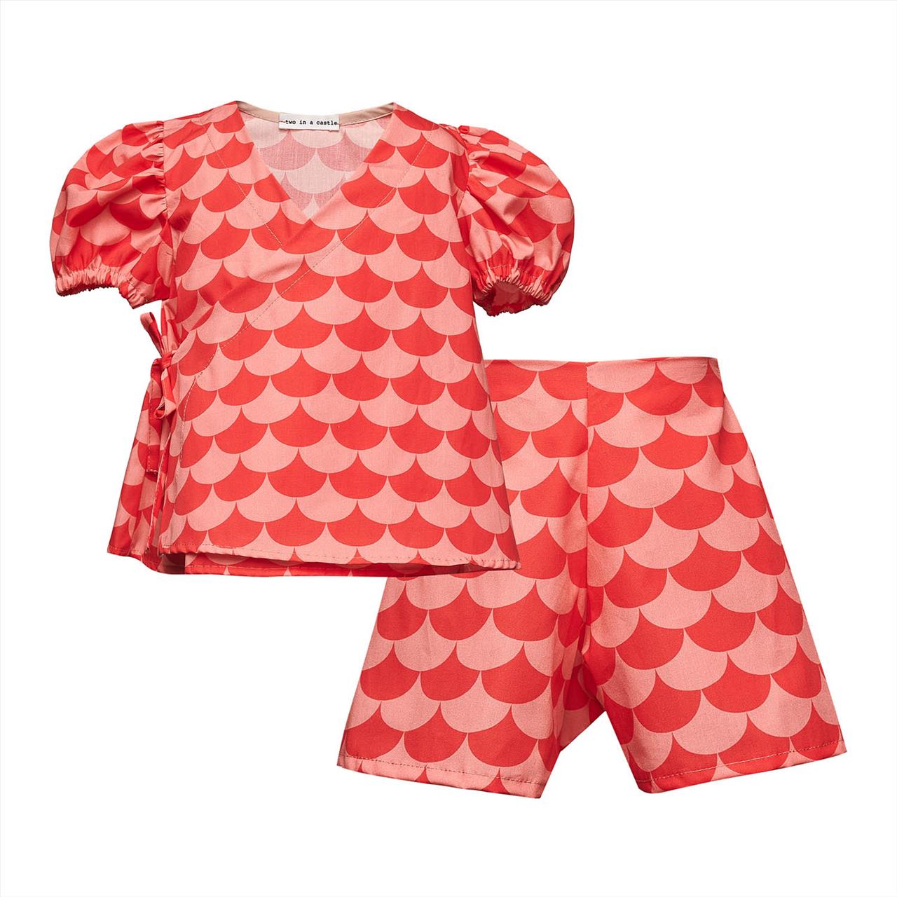 SET KIMONO-SHORTS CORAL BY TWO IN A CASTLE