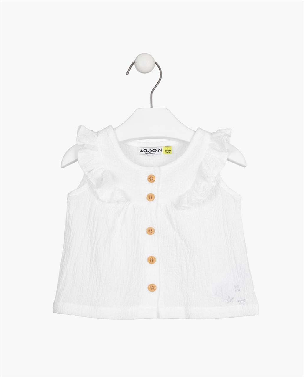 ΠΟΥΚΑΜΙΣΟ Κ/Μ ΓΚΟΦΡΕ WHITE BABY GIRL LOSAN S3M-2Y