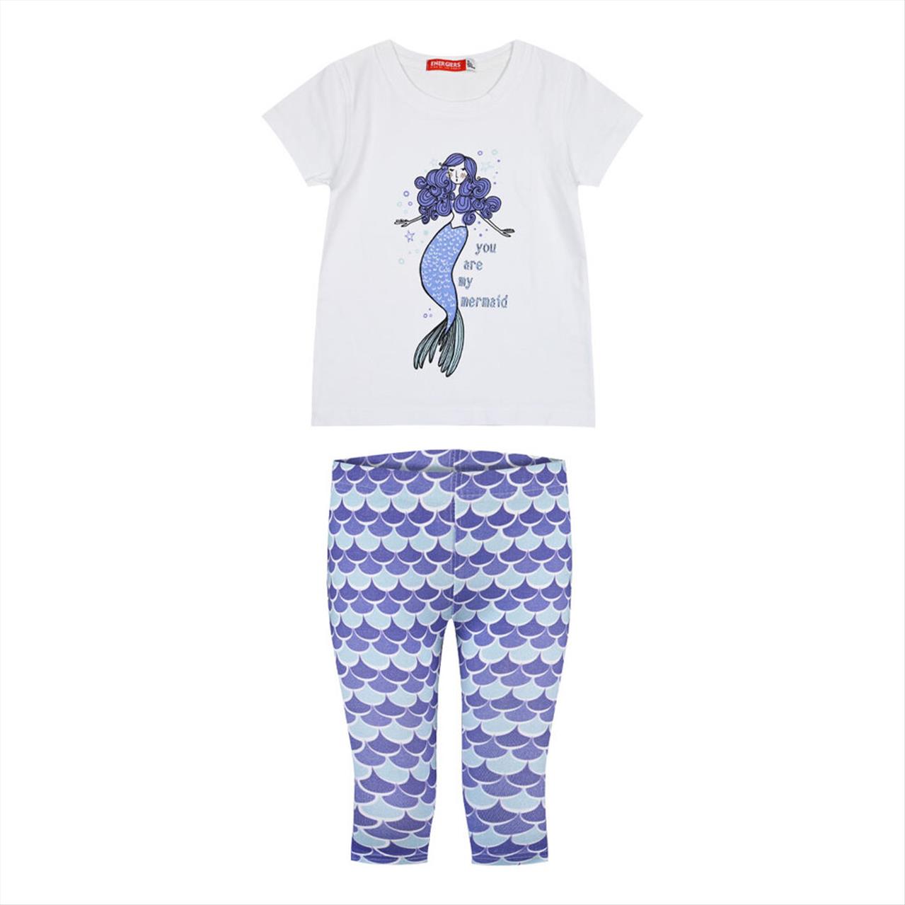 SET TSHIRT-LEGGINGS COTTON WHITE GIRL ENERGIERS S12M-6Y
