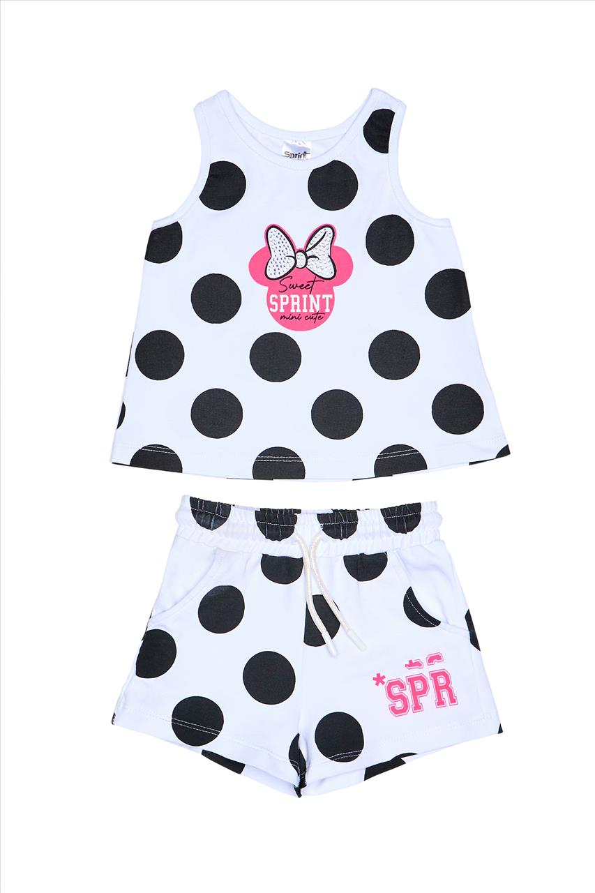 SET TSHIRT SLEEVELESS-SHORTS *MINNIE*GIRL SPRINT S12M-5Y
