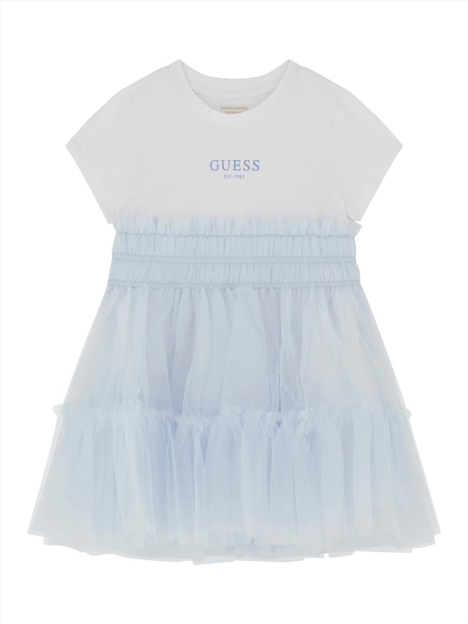 ΦΟΡΕΜΑ MIX FABRIC TOULE LIGHT BLUE MINI GIRL GUESS S3-7