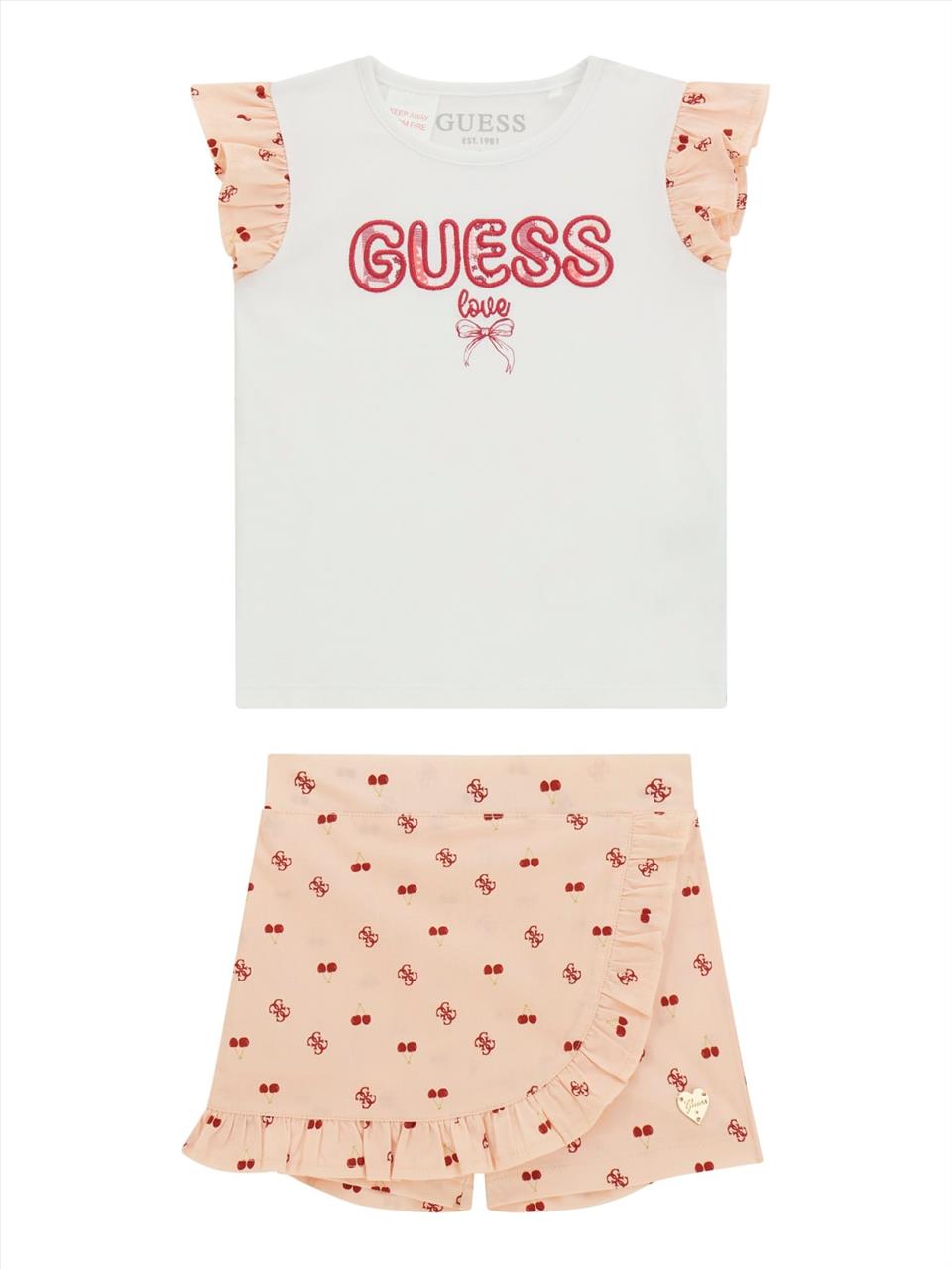 SET TSHIRT-SHORTS WHITE GIRL GUESS S3-7