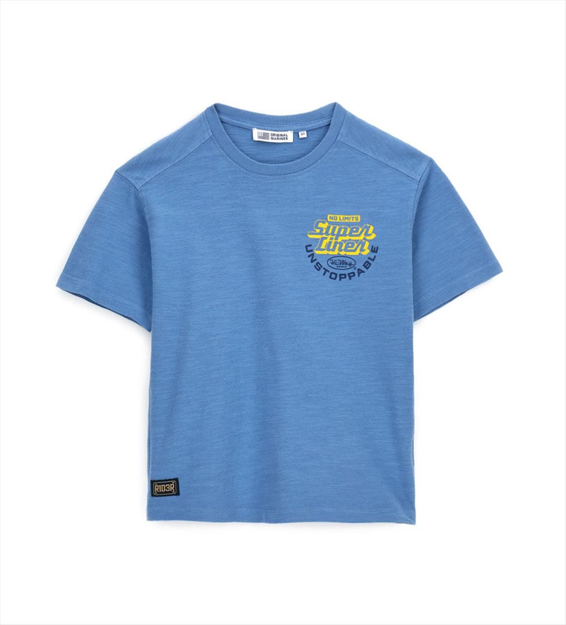 TSHIRT K/M LIGHT BLUE BOY OR.MARINES