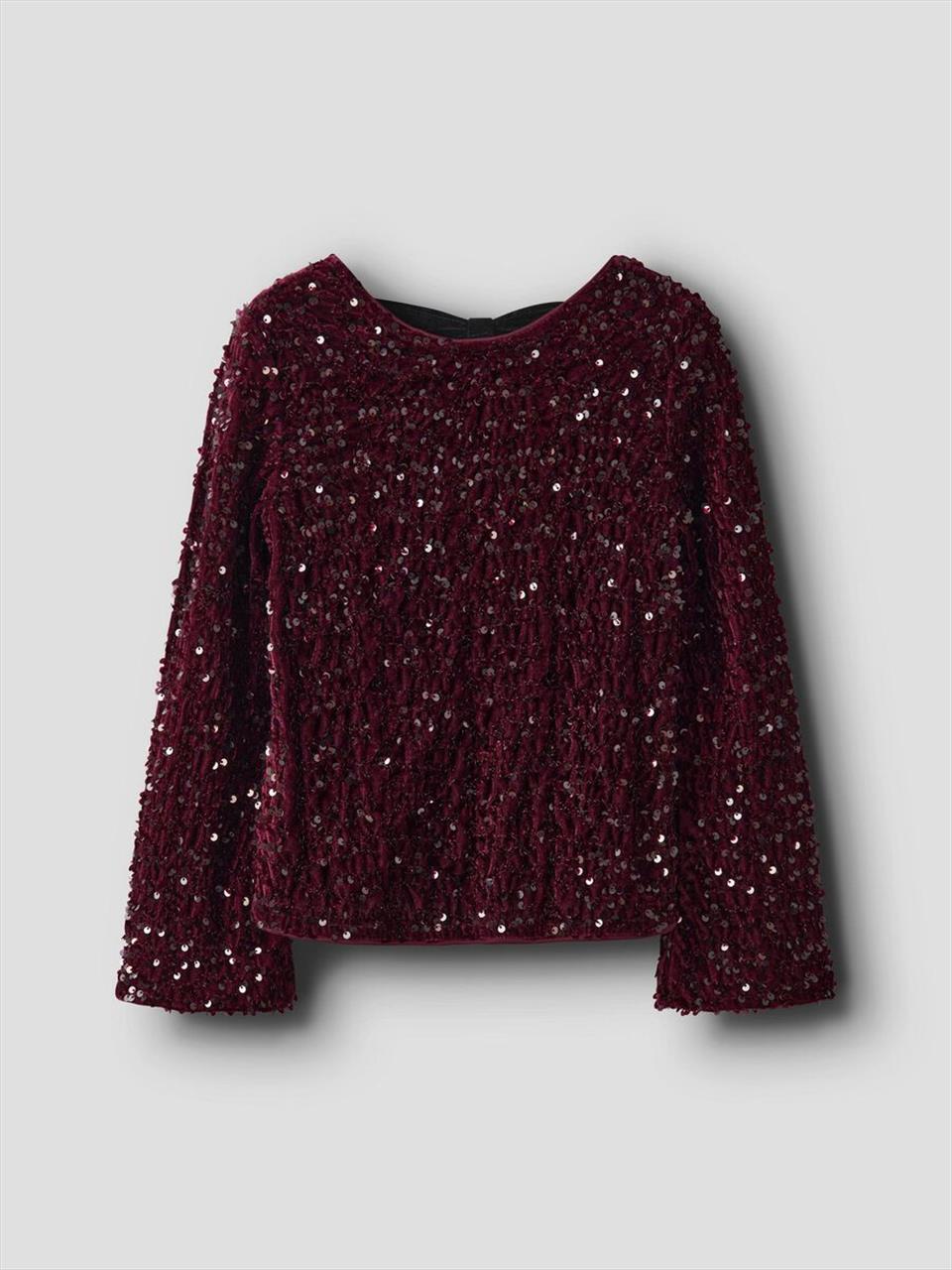 ΜΠΛΟΥΖΑ Μ/Μ ΜΕ ΠΑΓΙΕΤΕΣ & ΦΙΟΓΚΟ ΒΕΛΟΥΔΙΝΟ BURGUNDY GIRL NAME IT S6-12