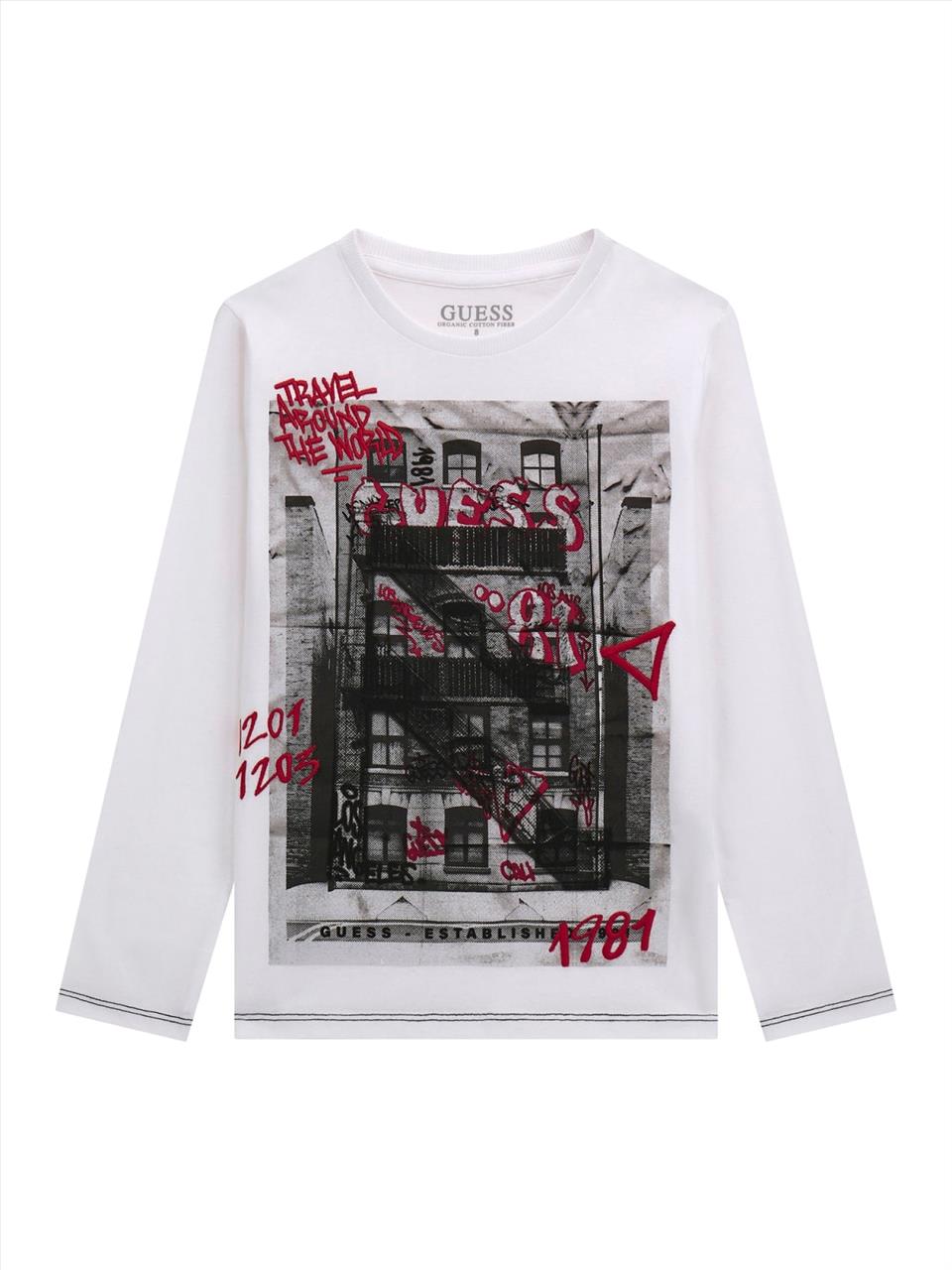TSHIRT M/M COTTON WHITE BOY GUESS S8-18