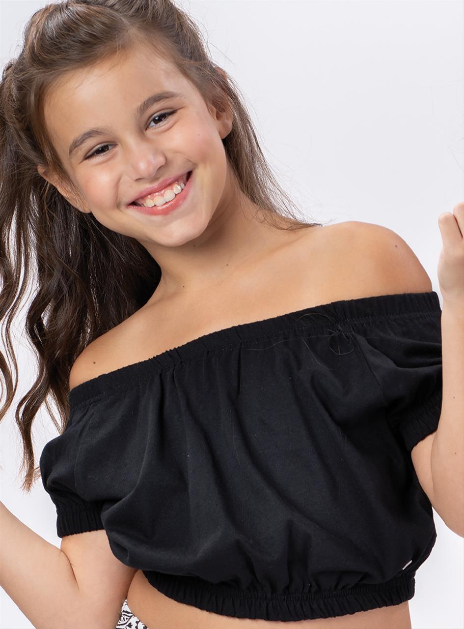 ΜΠΛΟΥΖΑ Κ/Μ CROP BLACK GIRL ENERGIERS S6-16