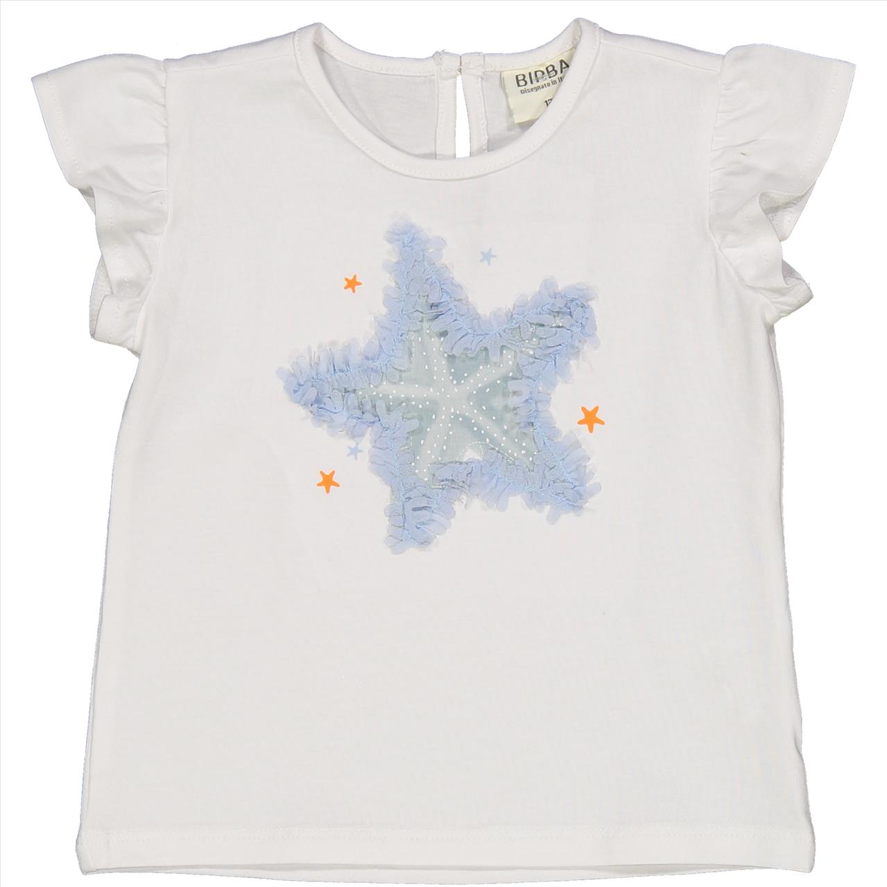 TSHIRT K/M COTTON WHITE GIRL BIRBA S3-7