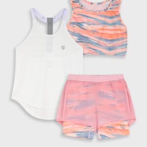ΣΕΤ 3PCS TSHIRT-SHORTS PINK GIRL ENERGIERS S6-16