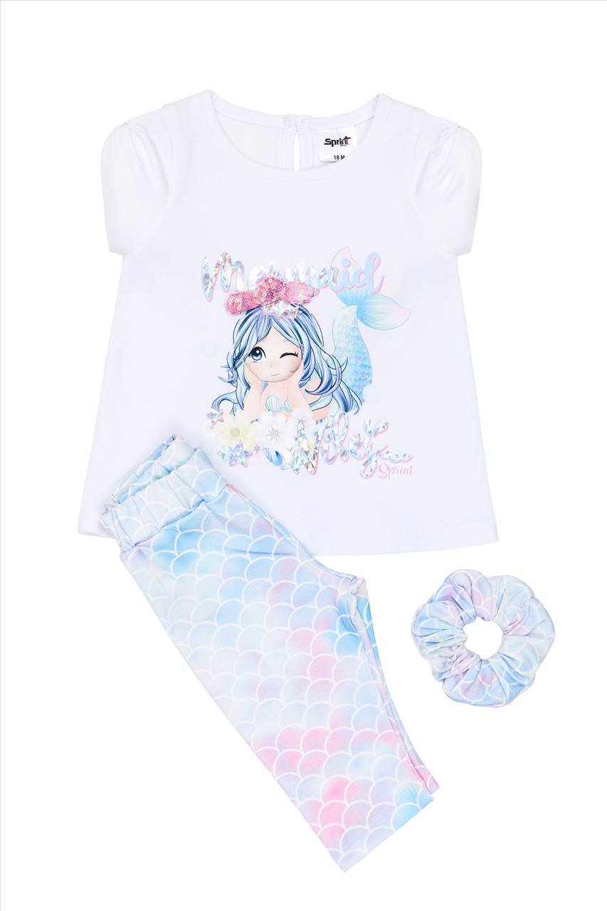 SET TSHIRT-LEGGINGS WHITE GIRL SPRINT S2-6
