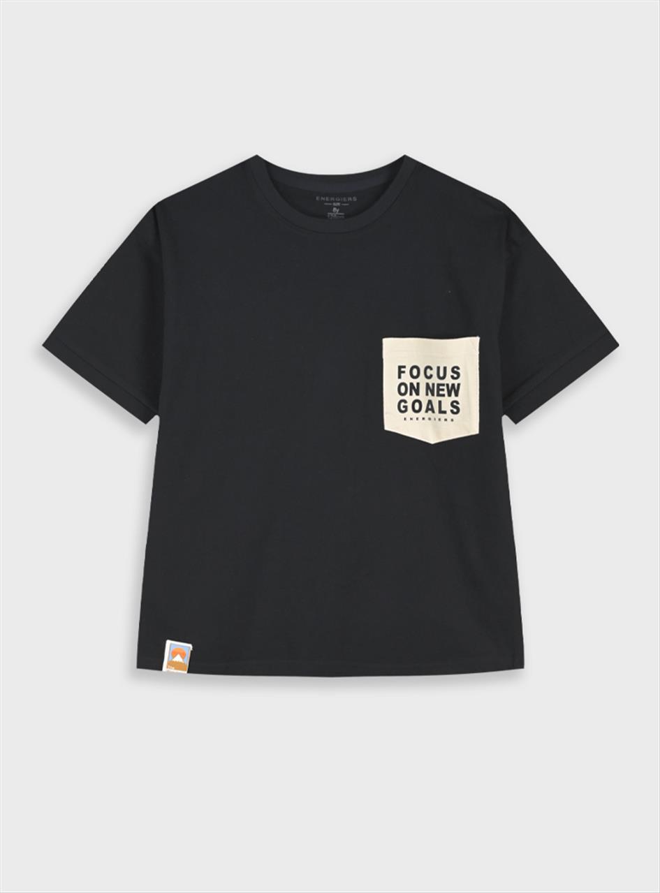 TSHIRT K/M COTTON BLACK BOY ENERGIERS S6-16