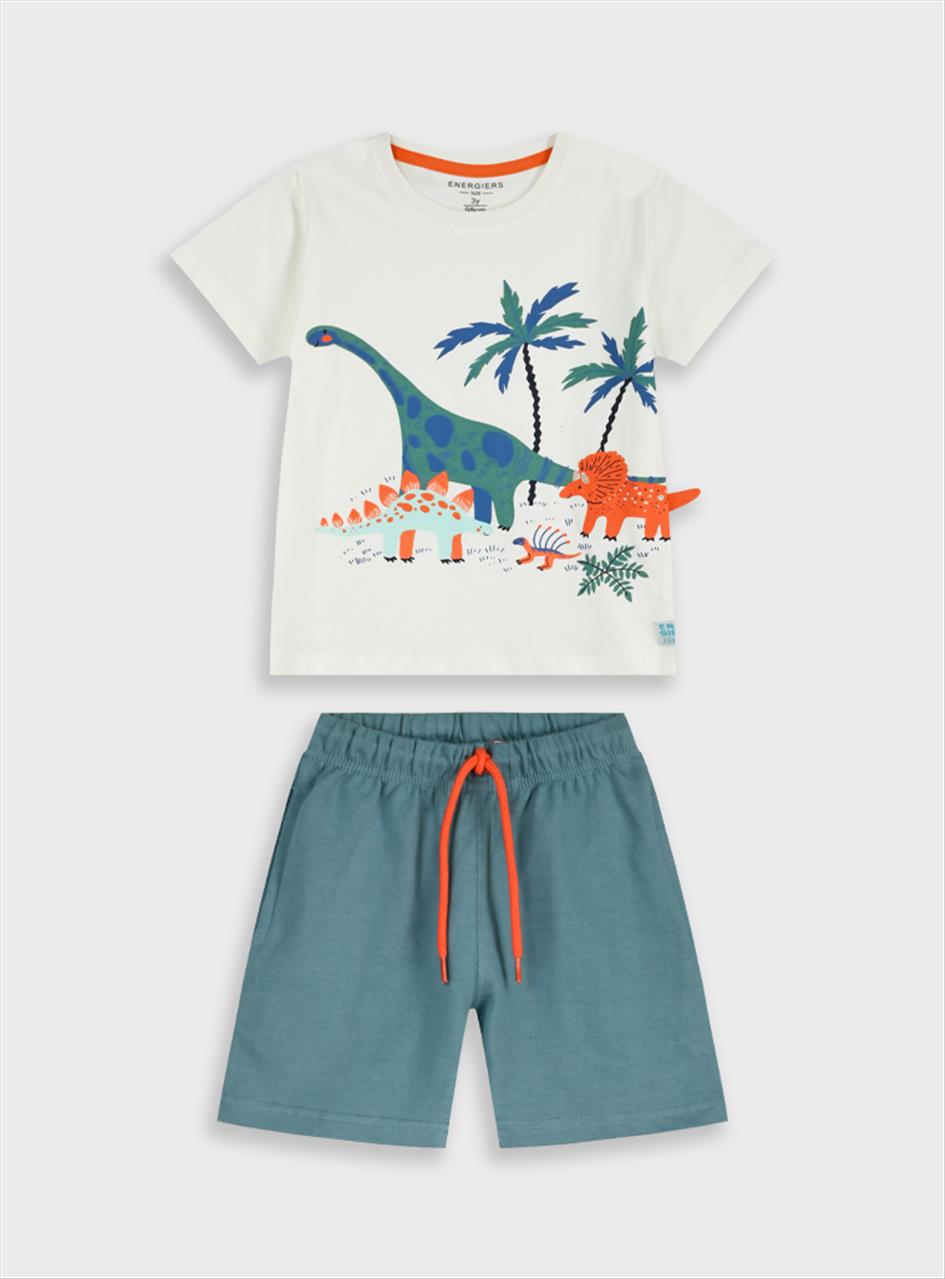 SET TSHIRT-SHORTS COTTON BOY ENERGIERS S12M-7Y