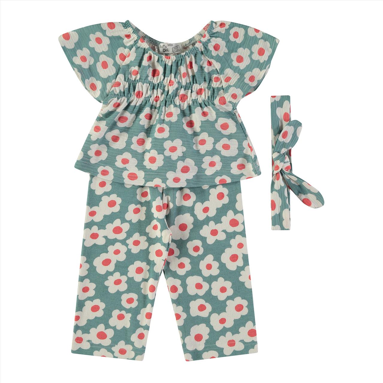 ΣΕΤ ΜΠΛΟΥΖΑ-ΠΑΝΤΕΛΟΝΙALL OVER PRINT FLORAL GIRL BABYBOL S12M-8Y
