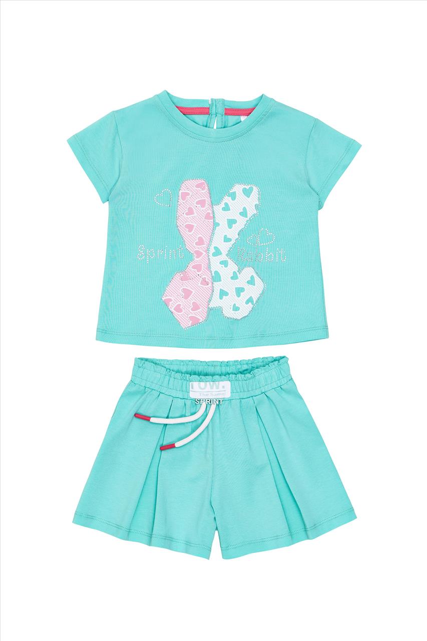 SET TSHIRT-SHORTS GREEN GIRL SPRINT S2-6