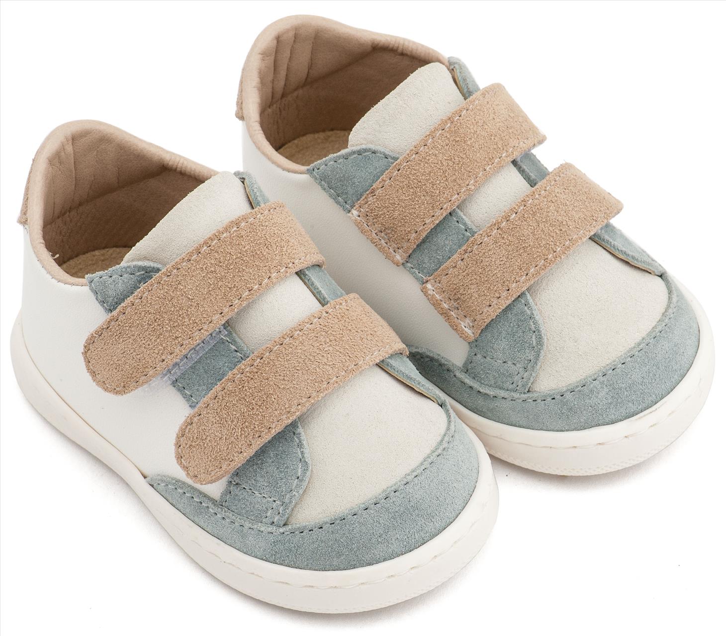 Τρίχρωμο Sneakers Διπλή Μπαρέτα Χρατς PRI2125 Λευκό Μίνεραλ Μπεζ