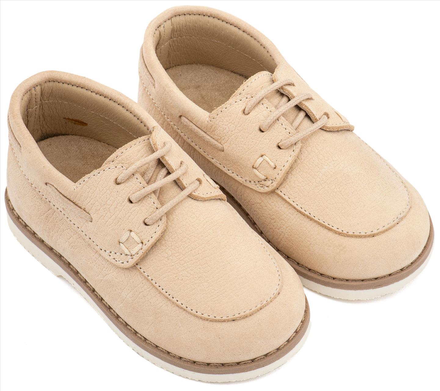 Δετό Δερμάτινο Μοκασίνι BW 4308 Μπεζ
