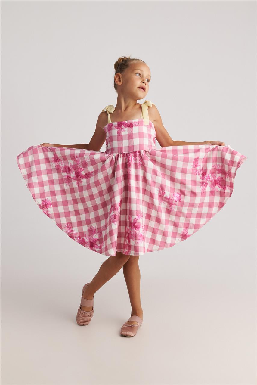 DRESS PINKLADY EMBROIDERED TWO IN A CASTLE