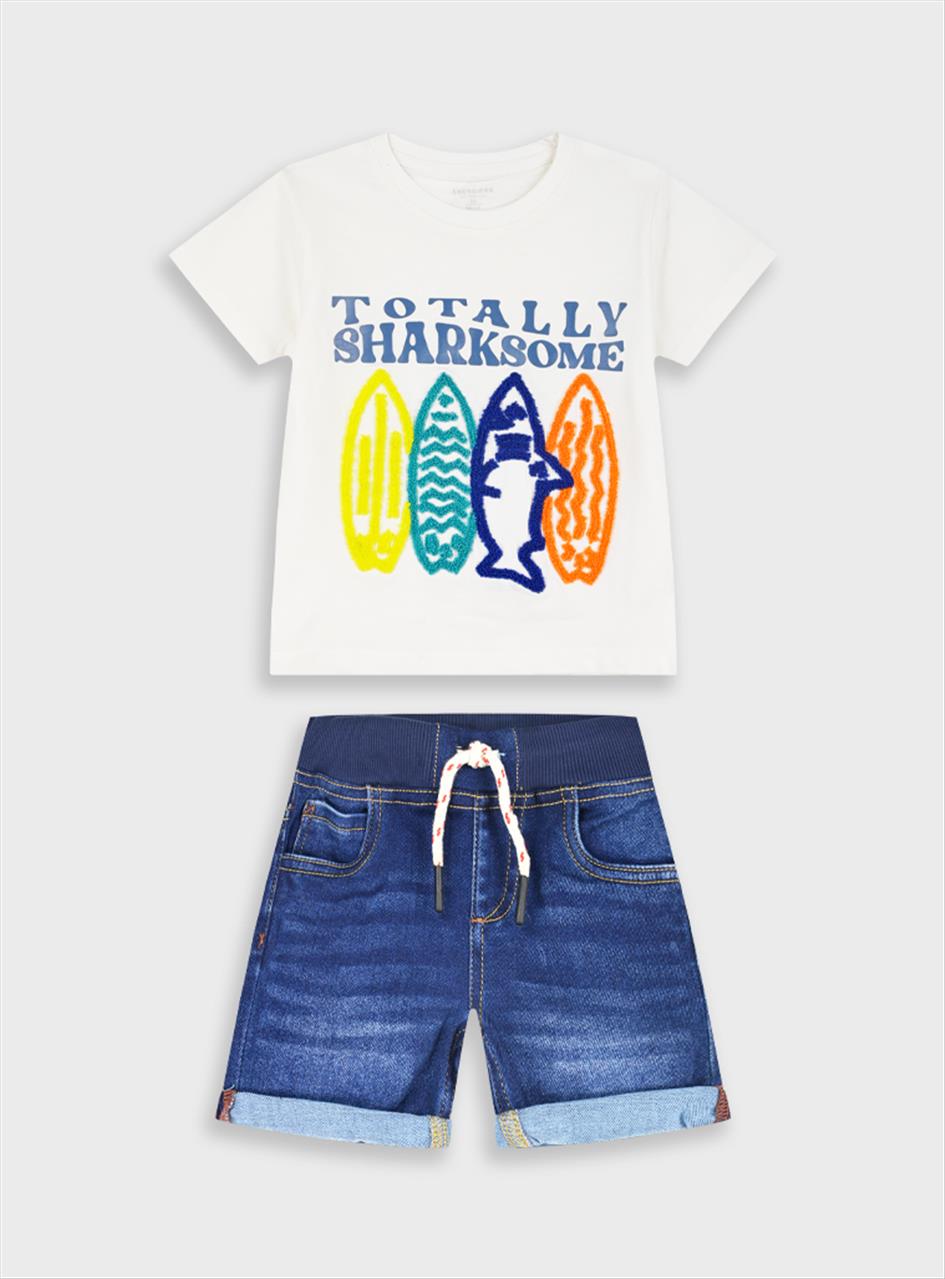 SET TSHIRT-SHORTS COTTON BOY ENERGIERS S12M-7Y