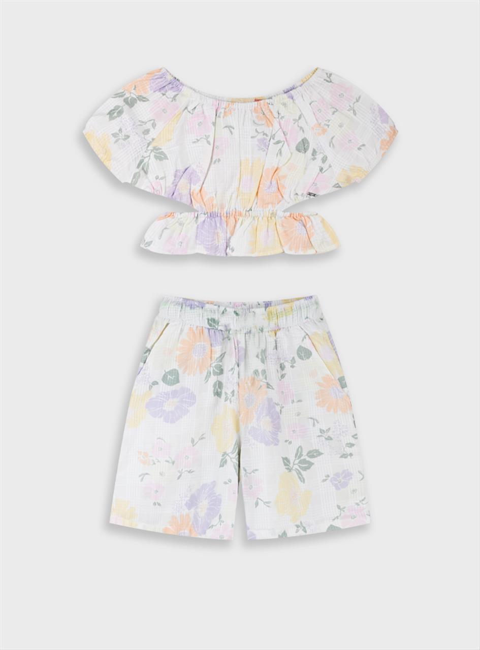 ΣΕΤ ΜΠΛΟΥΖΑ-ΣΟΡΤΣ COTTON FLORAL GIRL ENERGIERS S6-16