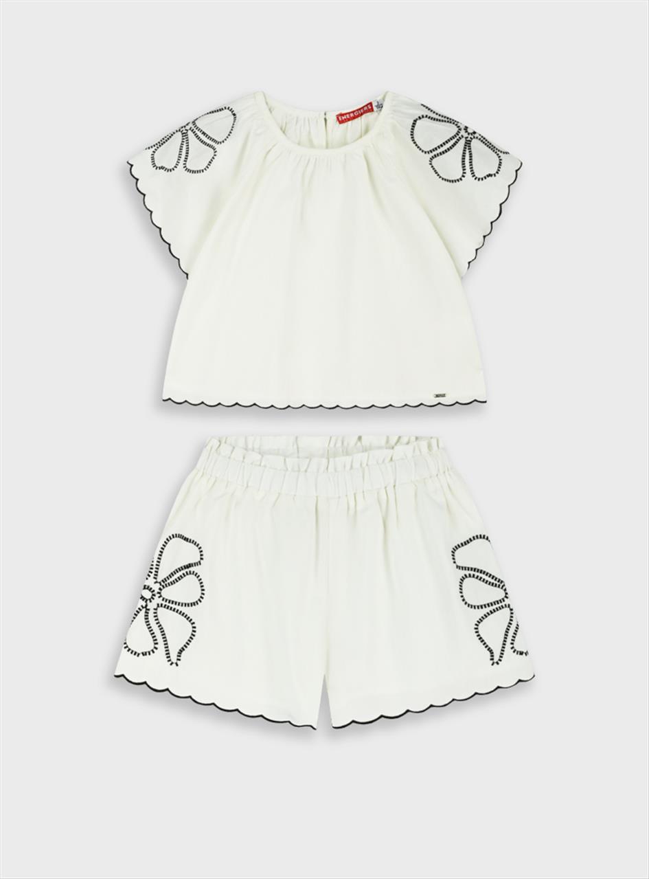 ΣΕΤ ΜΠΛΟΥΖΑ-ΣΟΡΤΣ COTTON WHITE GIRL ENERGIERS S2-12