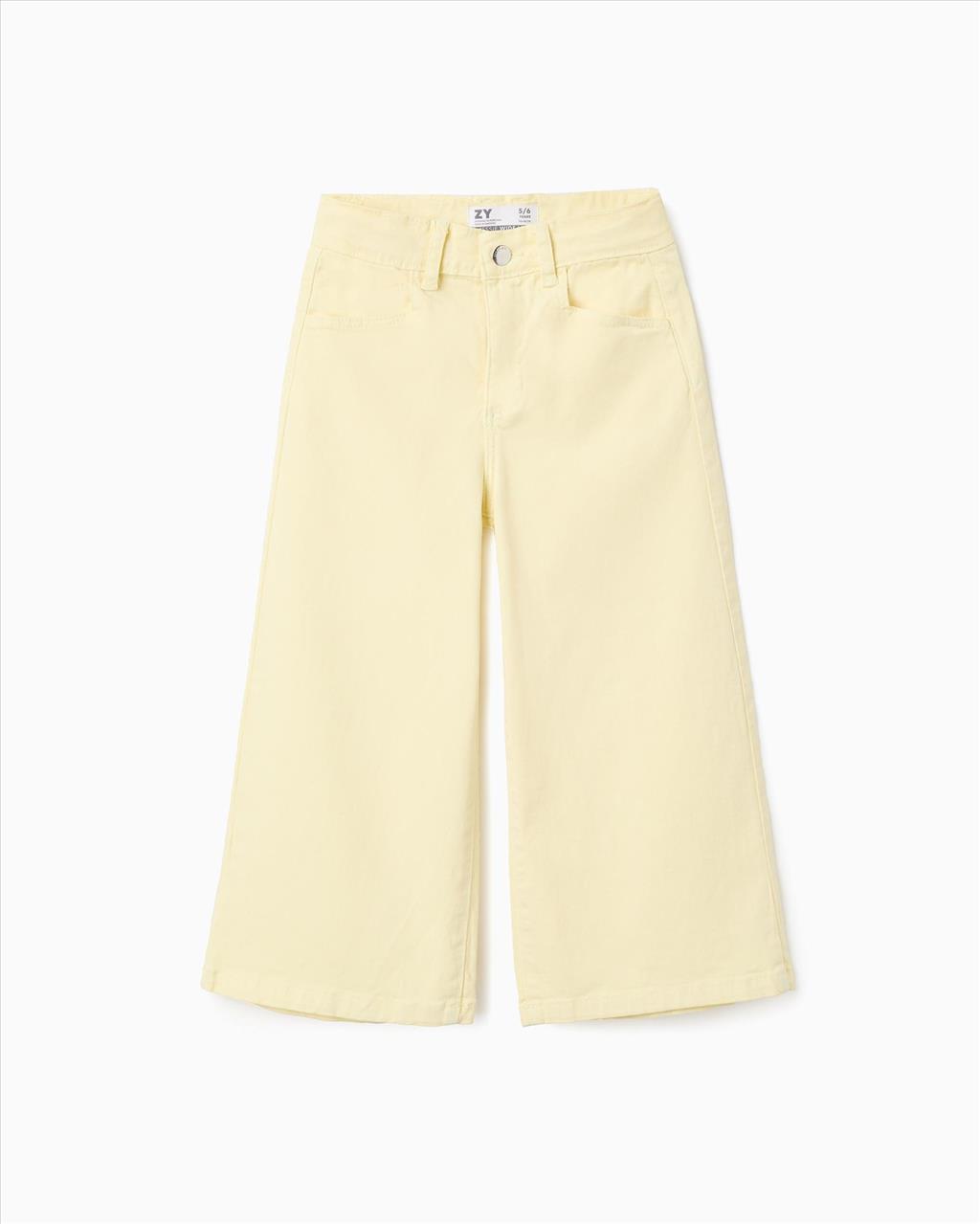 ΠΑΝΤΕΛΟΝΙ WIDE LEG LIGHT YELLOW GIRL ZIPPY S3-14