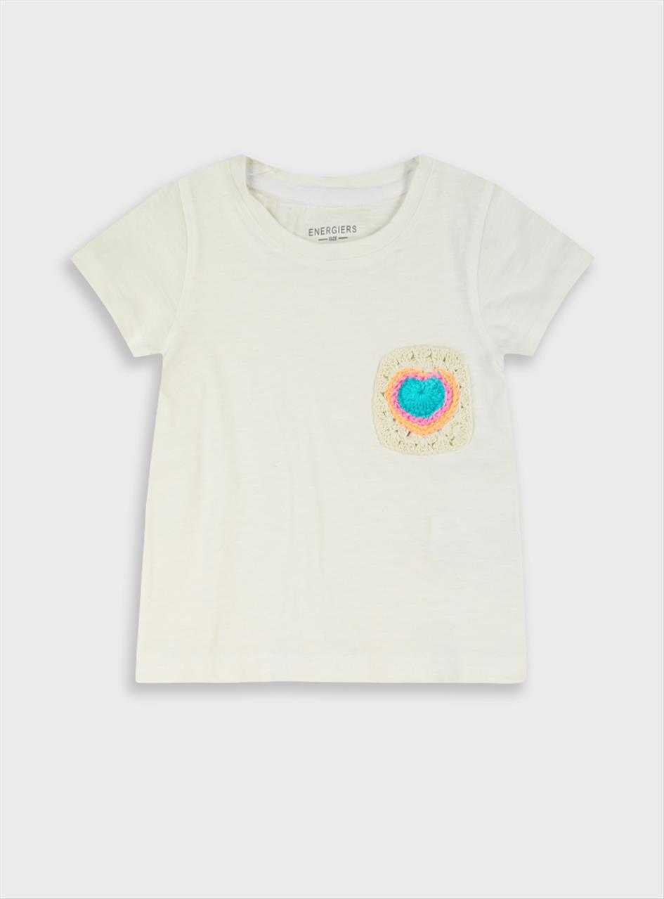 TSHIRT K/M COTTON WHITE GIRL ENERGIERS S12M-7Y