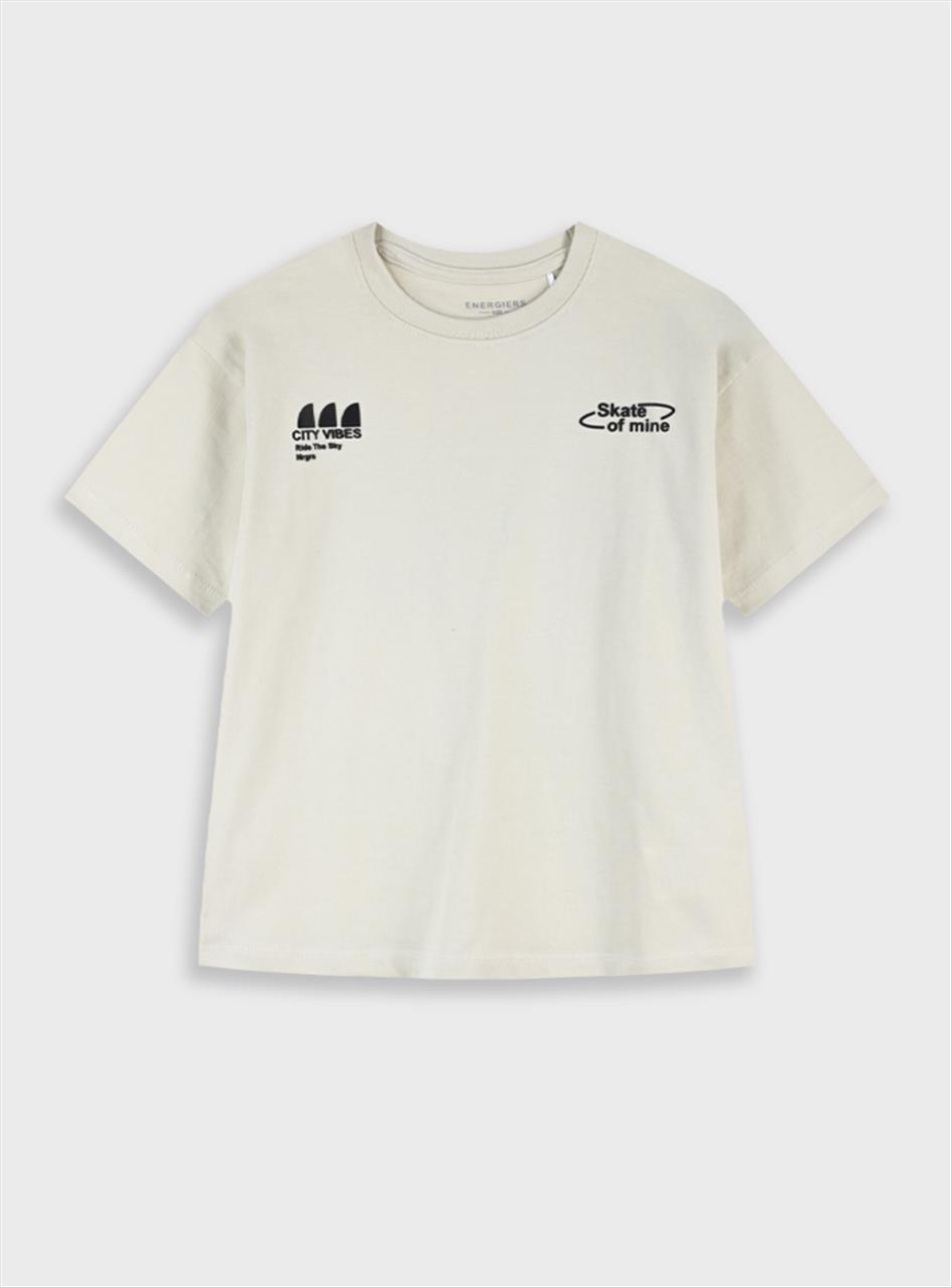 TSHIRT K/M COTTON BEIGE BOY ENERGIERS S6-16