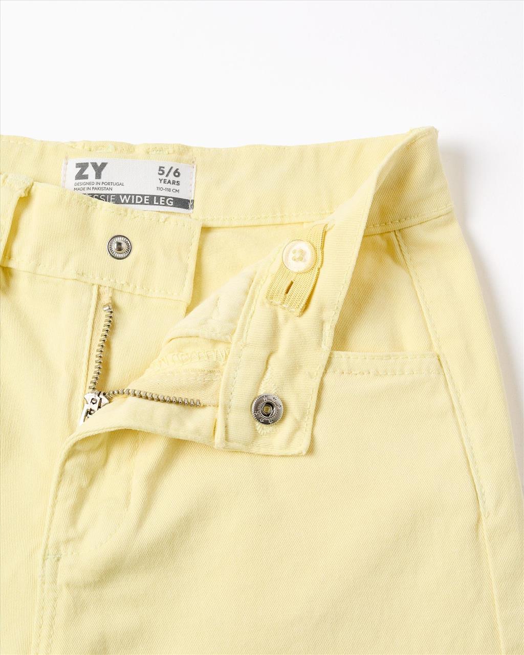ΠΑΝΤΕΛΟΝΙ WIDE LEG LIGHT YELLOW GIRL ZIPPY S3-14 - Image 3