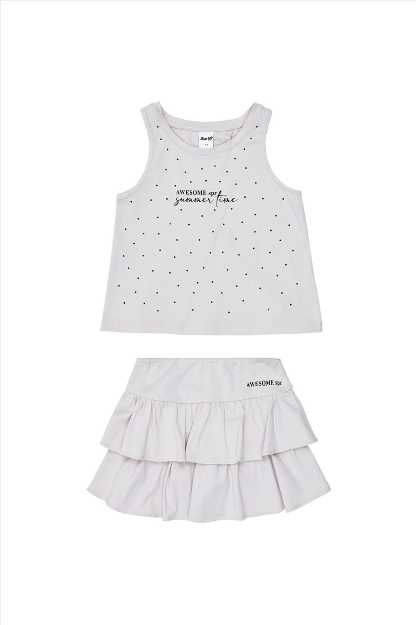 ΣΕΤ TSHIRT-SKORT BEIGE GIRL SPRINT S7-14