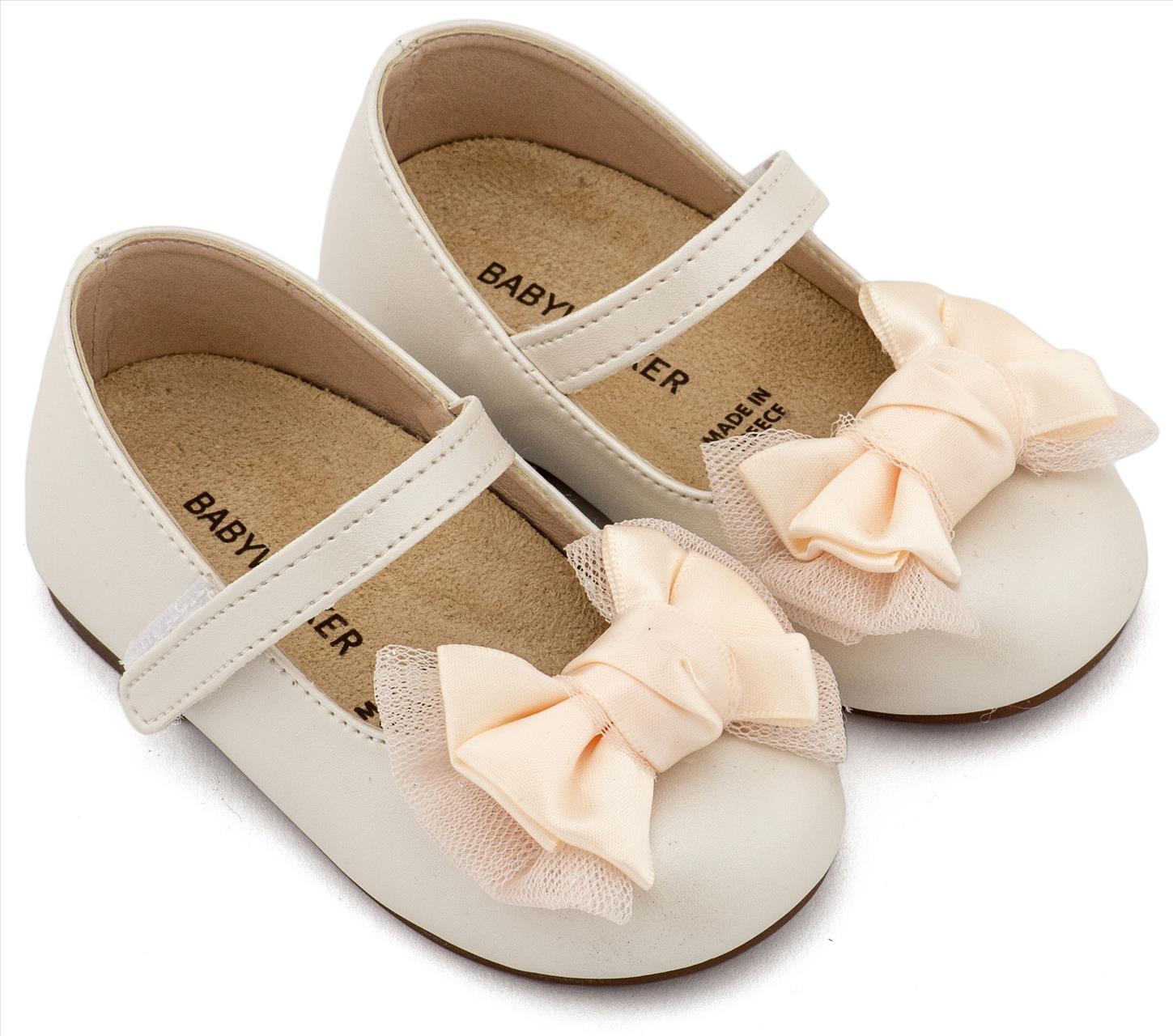 Γοβάκι Μονή Μπαρέτα Διακοσμημένη με Φιόγκο BS3599 Εκρού