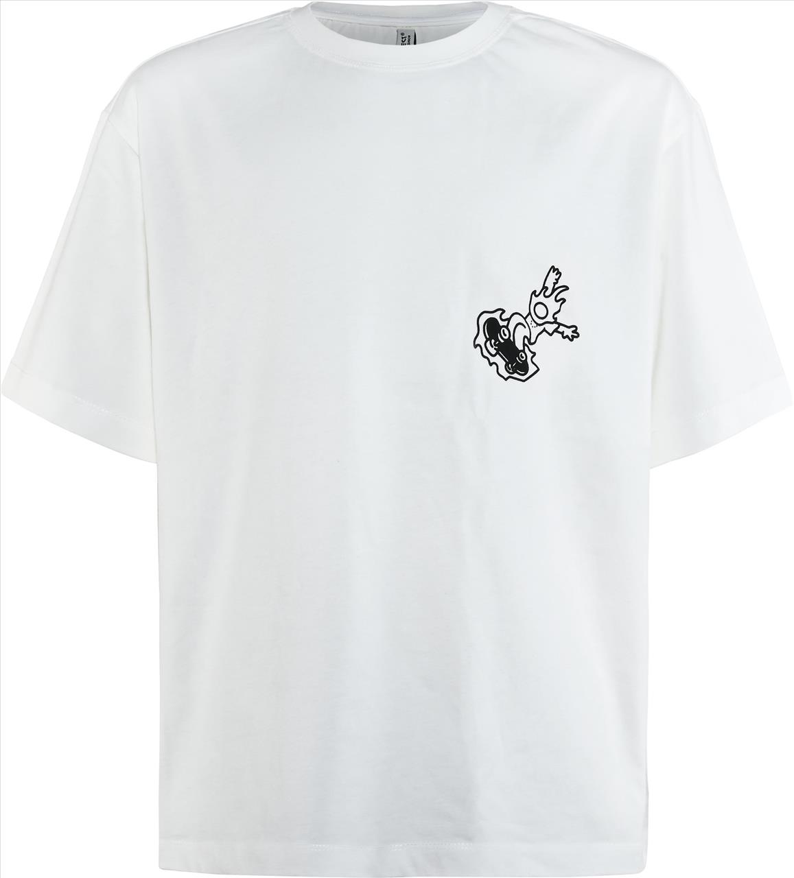 TSHIRT K/M COTTON WHITE BOY BLUE EFFECT S8-16