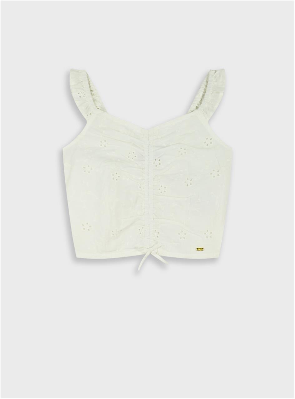 CROP TOP BRODERIE WHITE GIRL ENERGIERS S6-16