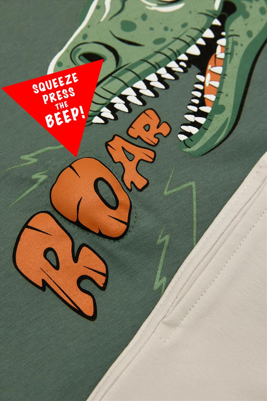 SET TSHIRT-SHORTS DINOSAURS CHAKI BOY SPRINT S12M-6Y - Image 3