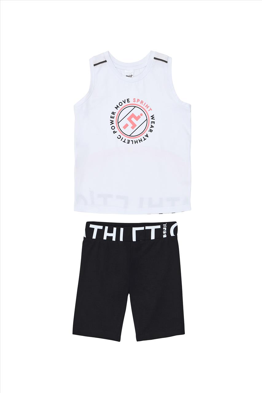 SET TSHIRT-SHORTS WHITE GIRL SPRINT S7-14