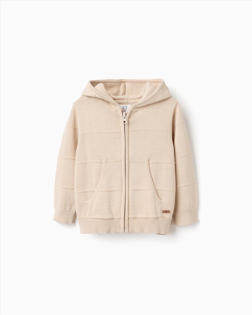 ΖΑΚΕΤΑ ΠΛΕΚΤΗ HOODIES BEIGE BABY BOY ZIPPY S6M-3Y