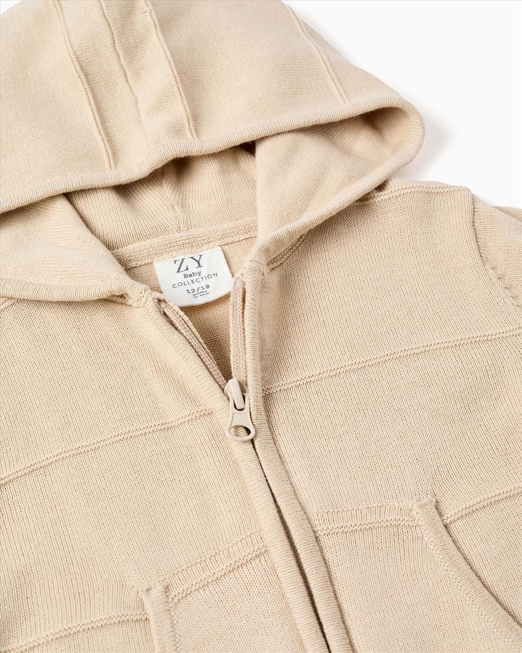 ΖΑΚΕΤΑ ΠΛΕΚΤΗ HOODIES BEIGE BABY BOY ZIPPY S6M-3Y - Image 3