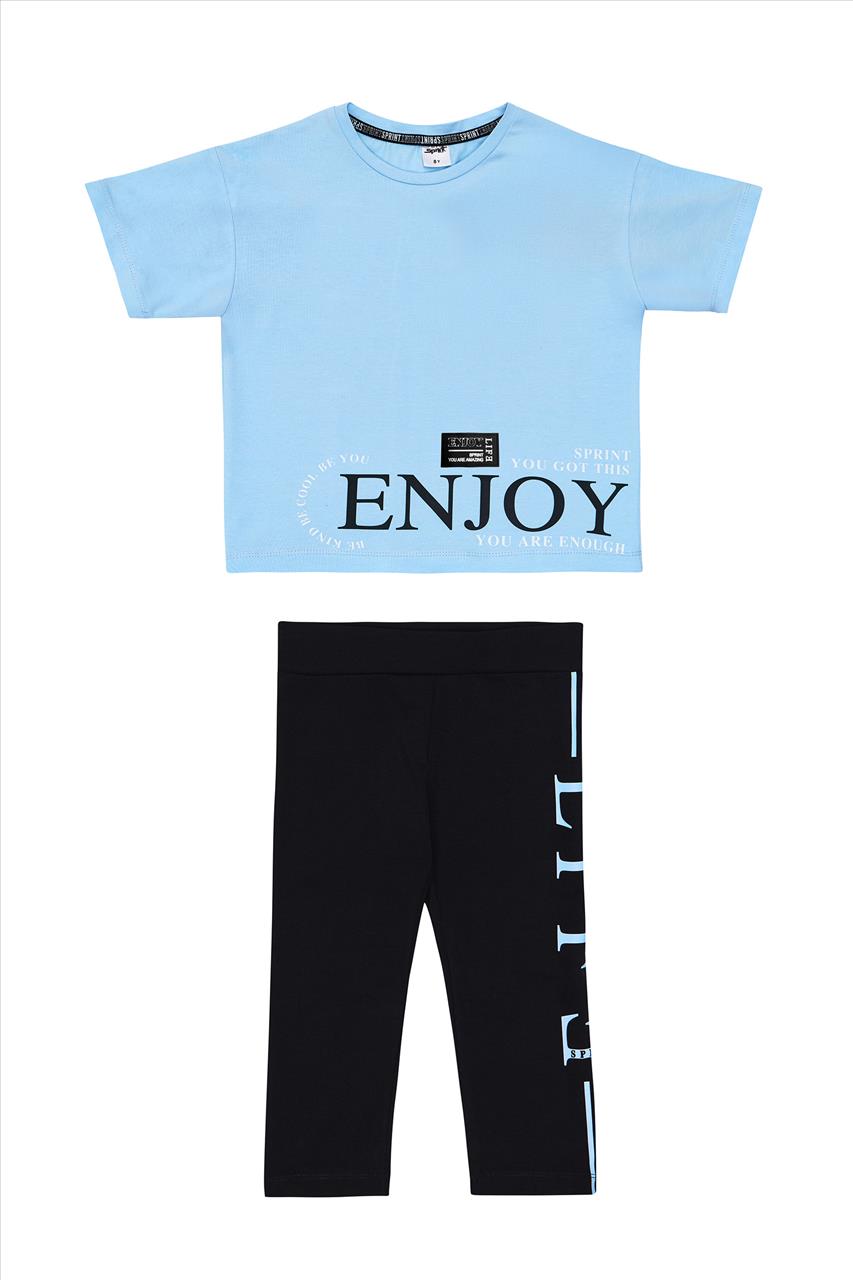 SET TSHIRT-LEGGINGS LIGHT BLUE GIRL SPRINT S7-14