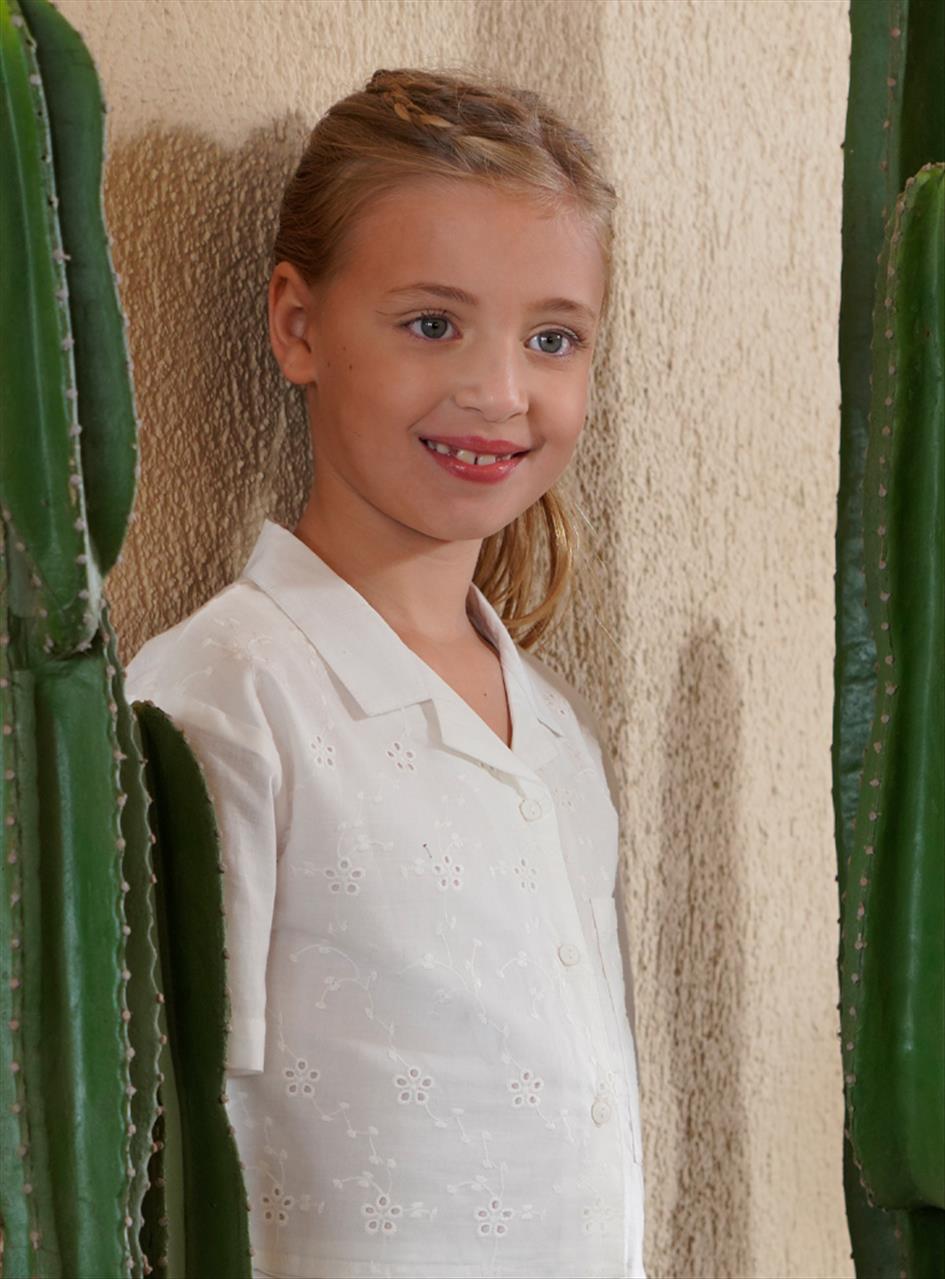 ΠΟΥΚΑΜΙΣΟ CROPED BRODERIE IVORY GIRL ENERGIERS S6-16 - Image 3