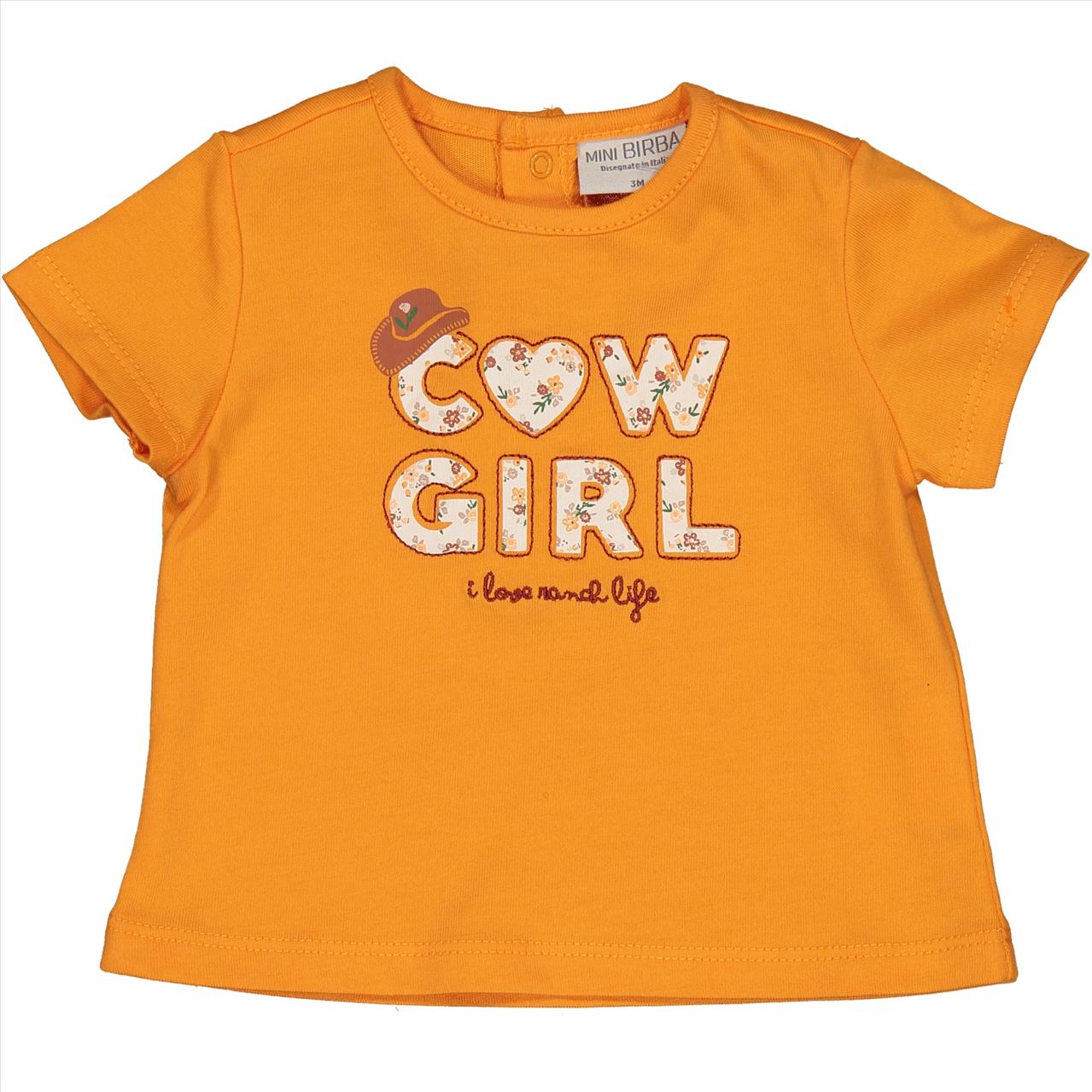 TSHIRT K/M COTTON ORANGE BABY GIRL BIRBA S3M-2Y
