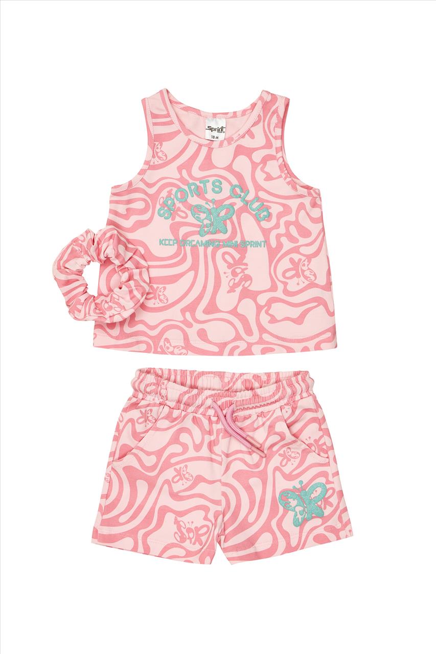 SET TSHIRT-SHORTS PINK GIRL SPRINT S2-6