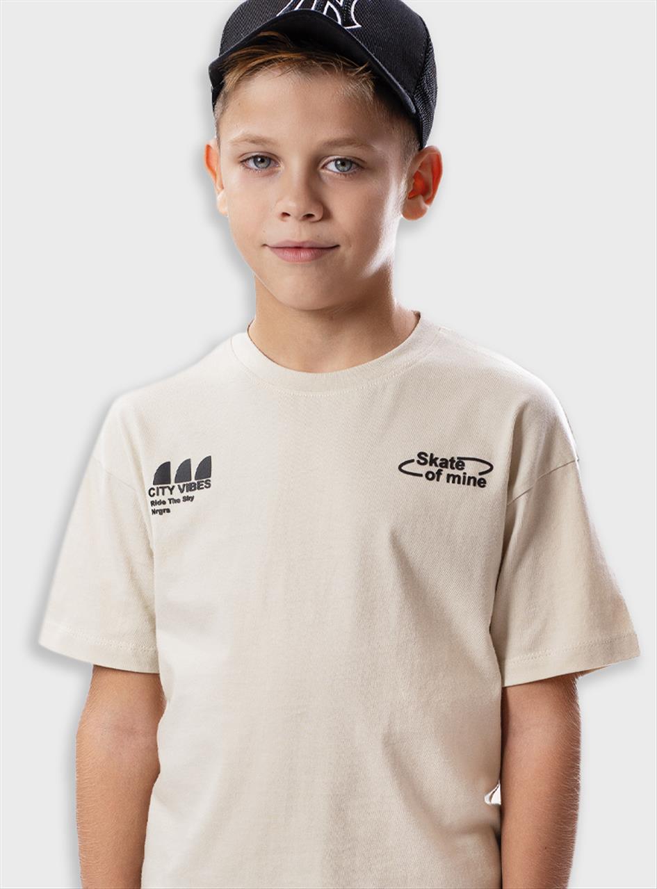 TSHIRT K/M COTTON BEIGE BOY ENERGIERS S6-16 - Image 3
