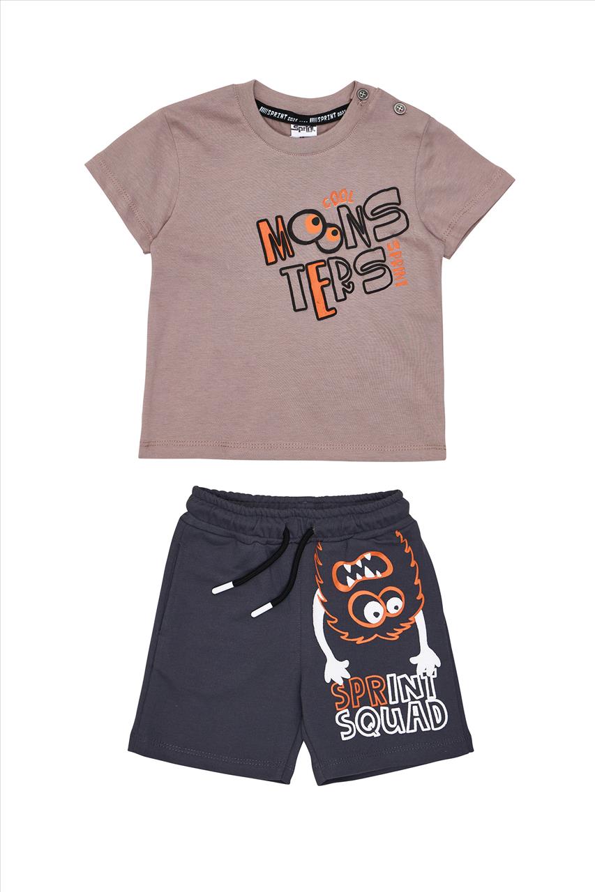 SET TSHIRT-SHORTS GREY BOY SPRINT S2-6