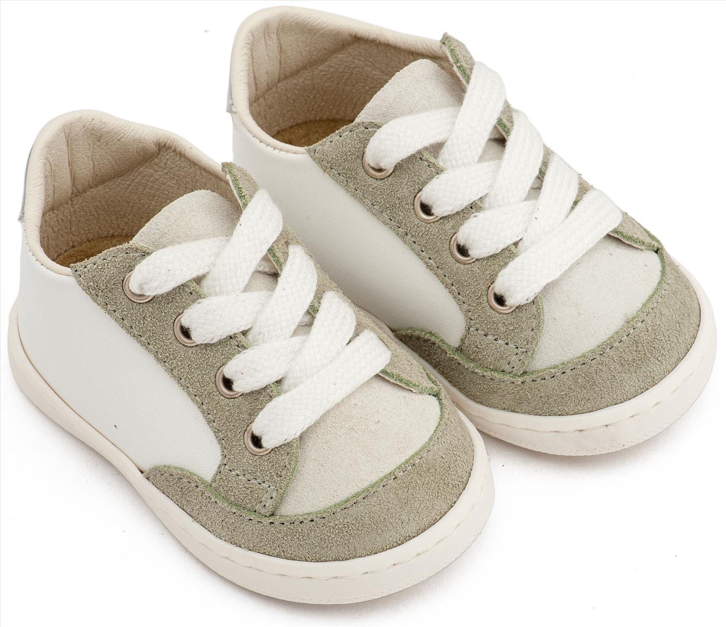 Δερμάτινο Δετό Sneakers PRΙ2120 Λευκό Μέντα