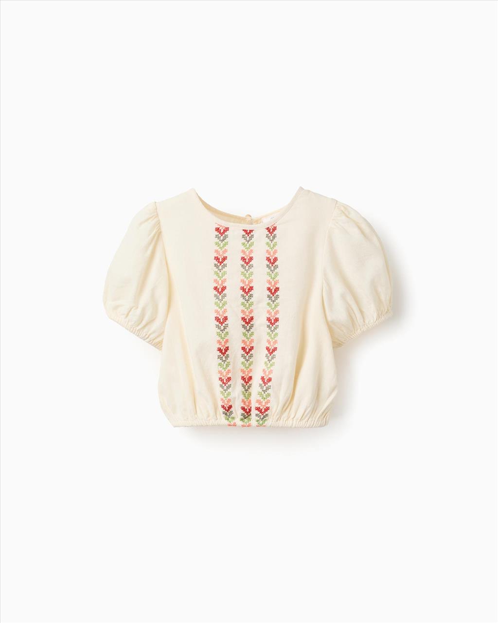 ΤΟP BRODERIE BEIGE GIRL ZIPPY S3-14