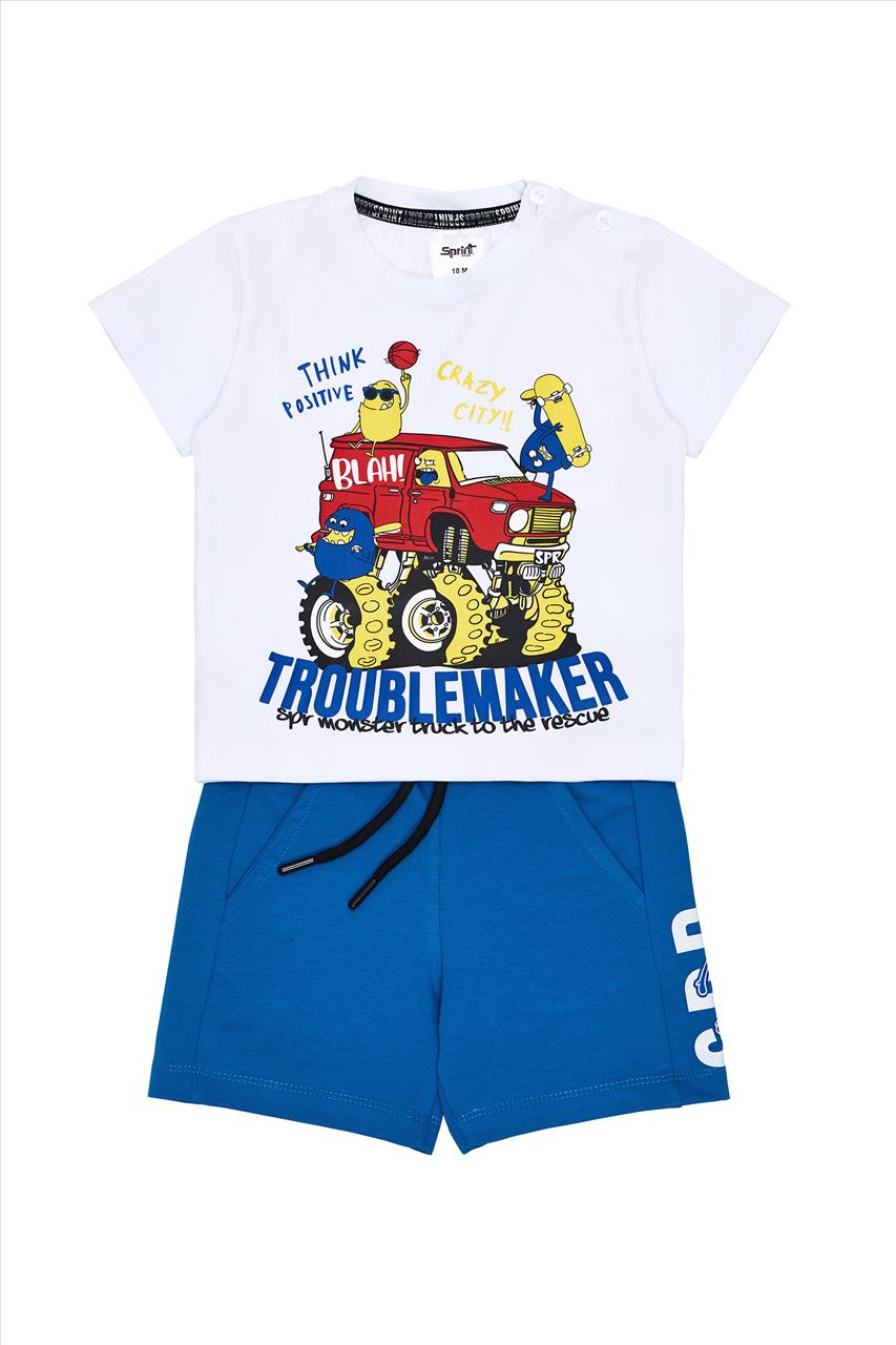 SET TSHIRT-SHORTS WHITE BOY SPRINT S12M-6Y