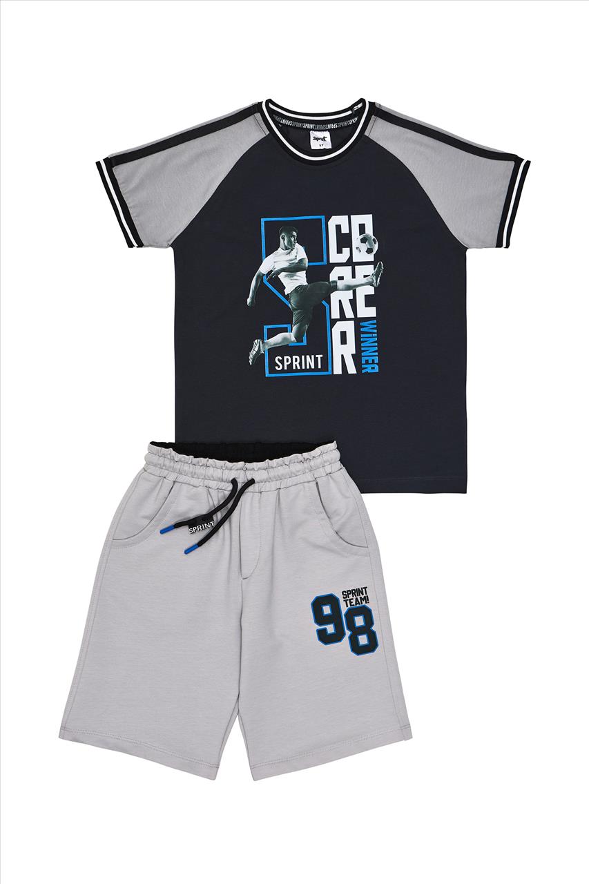 SET TSHIRT-SHORTS FOOTBALL COTTON 2CLS BOY SPRINT S7-16 - Image 4