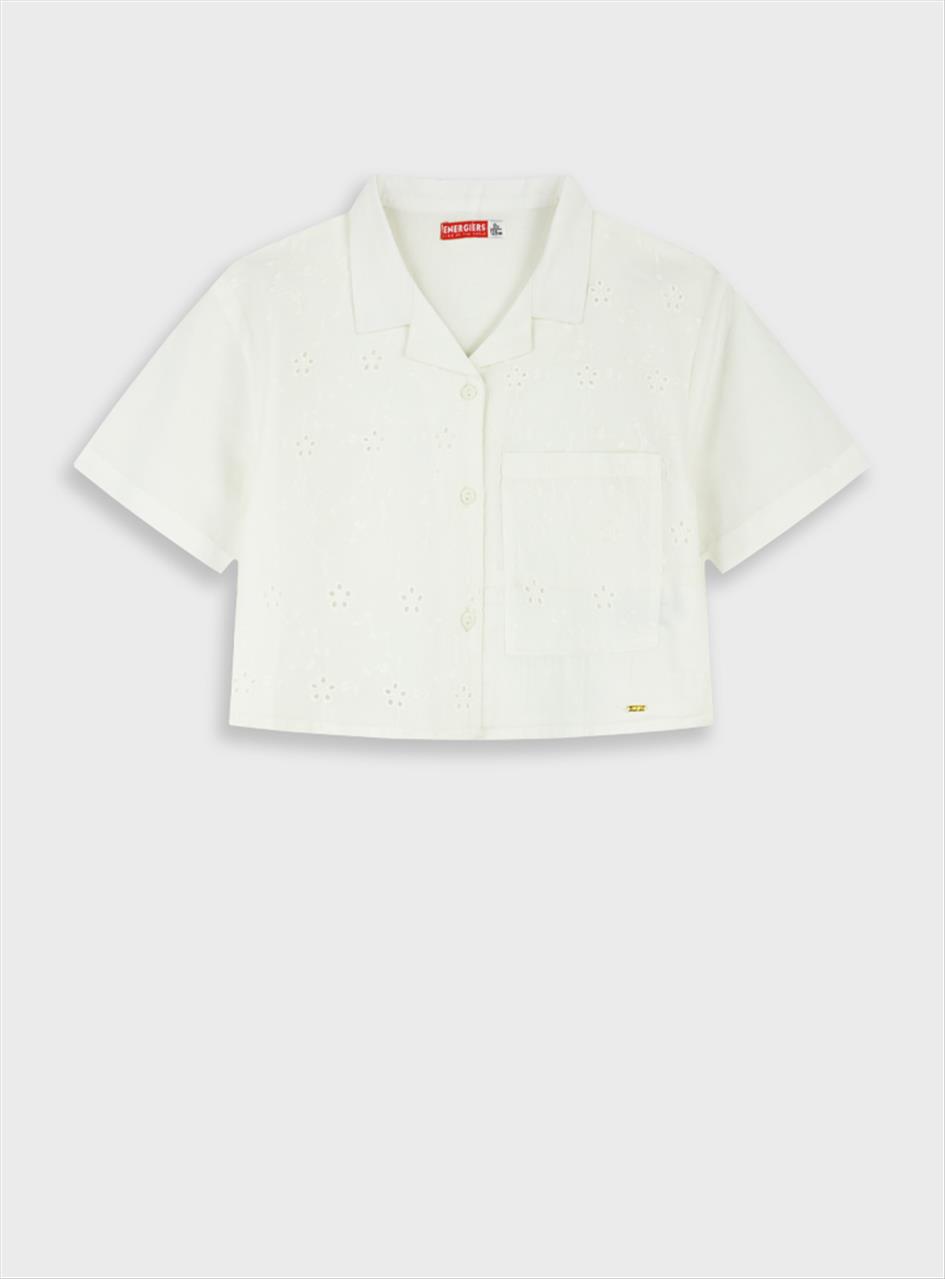 ΠΟΥΚΑΜΙΣΟ CROPED BRODERIE IVORY GIRL ENERGIERS S6-16