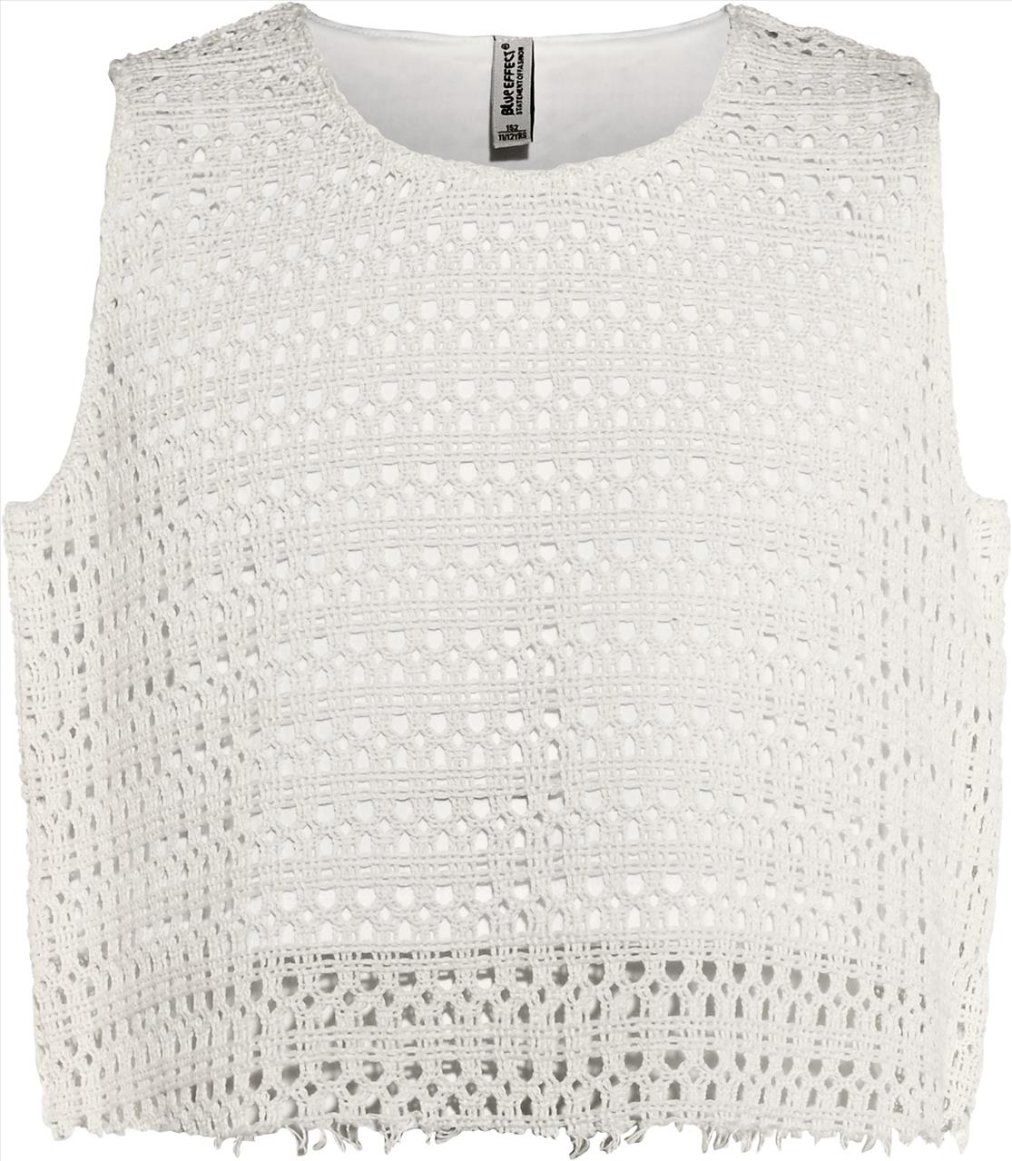 TOP CROPPED ΠΛΕΚΤΟ BEIGE GIRL BLUE EFFECT 8-16