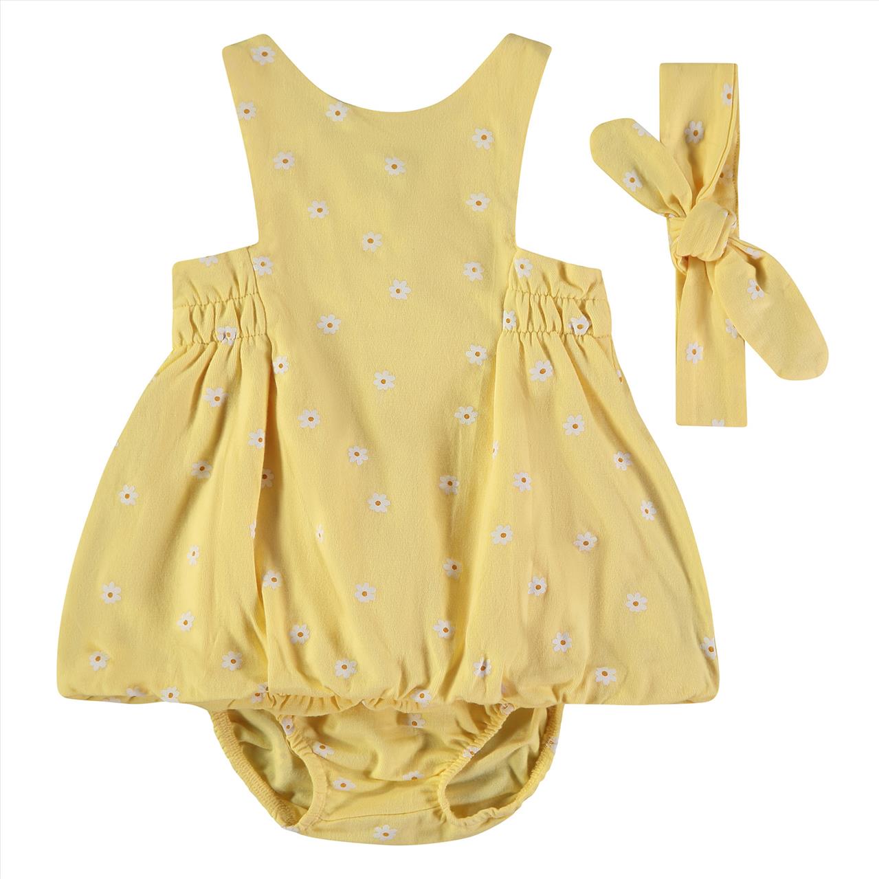 SET DRESS-PANTIES-HEADBAND YELLOW GIRL BABYBOL S12M-6
